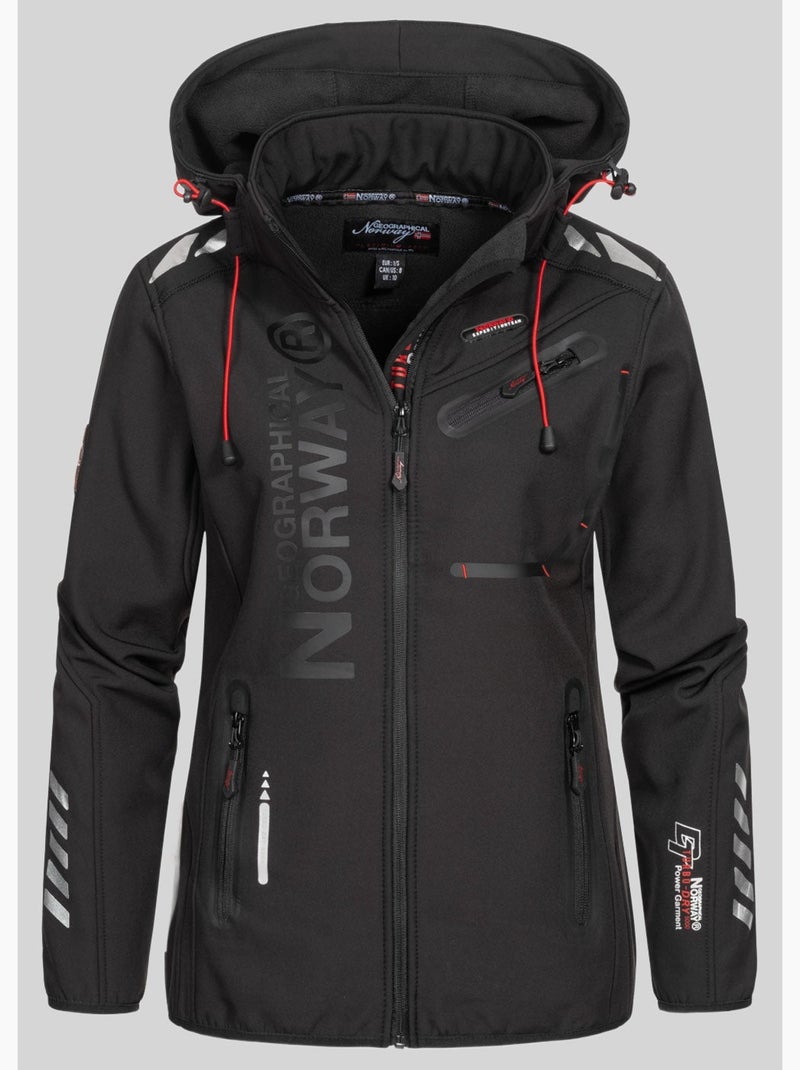 Chaqueta softshell con capucha reine – geographical norway Negro - Kiabi