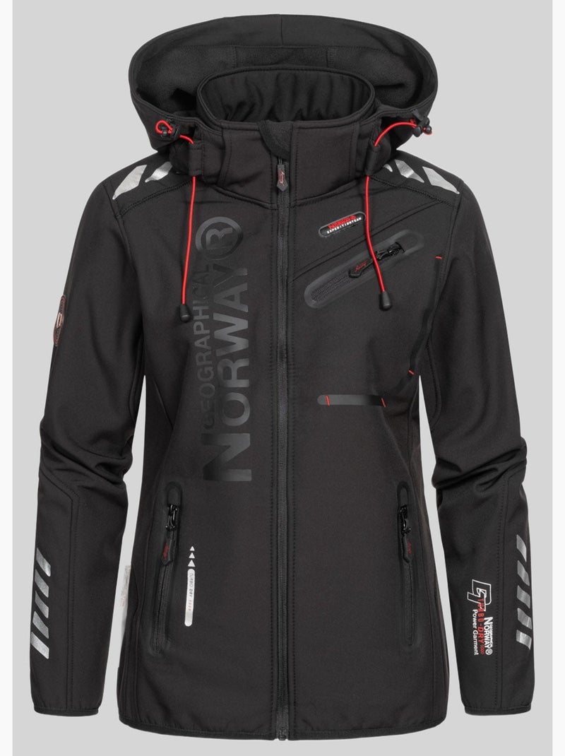 Chaqueta softshell con capucha reine – geographical norway Negro - Kiabi