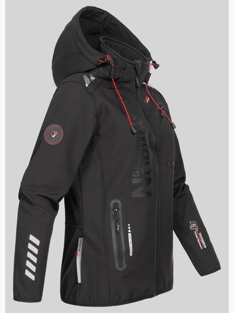 Chaqueta softshell con capucha reine – geographical norway Negro - Kiabi