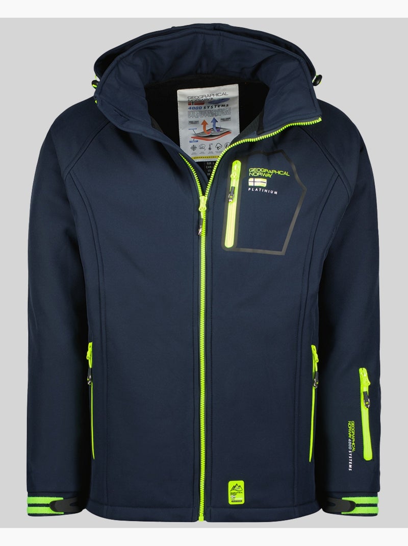 Chaqueta softshell con capucha riziere – geographical norway Azul marino - Kiabi