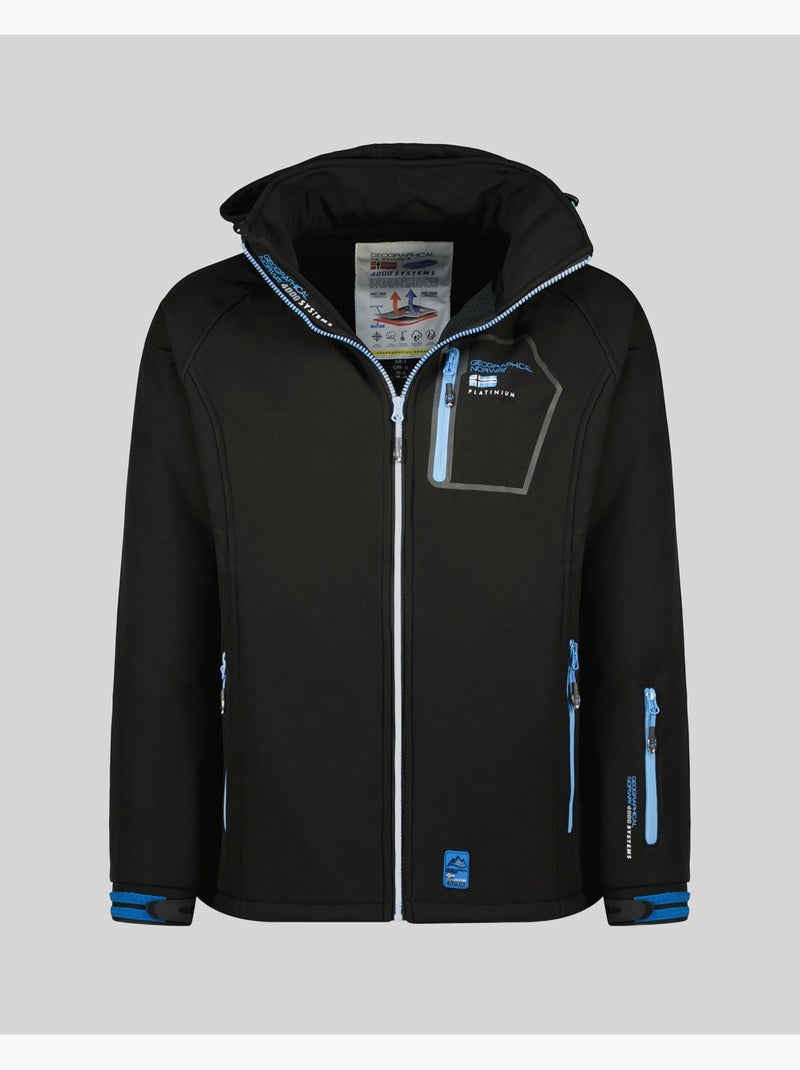 Chaqueta softshell con capucha riziere – geographical norway Negro - Kiabi
