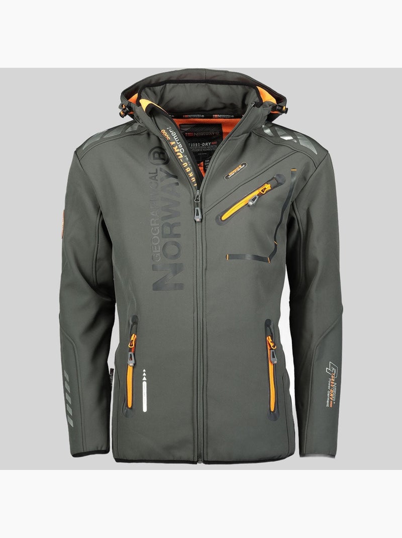 Chaqueta softshell con capucha royaute dark – geographical norway Gris naranja - Kiabi