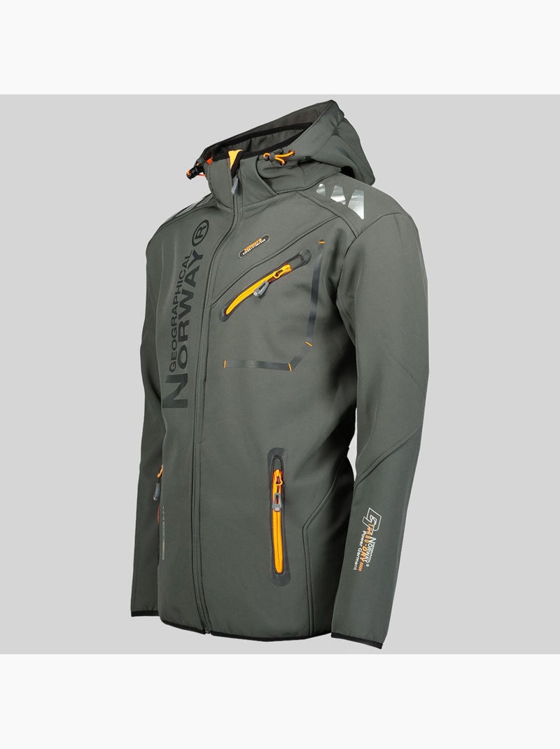 Chaqueta softshell con capucha royaute dark – geographical norway Gris naranja - Kiabi