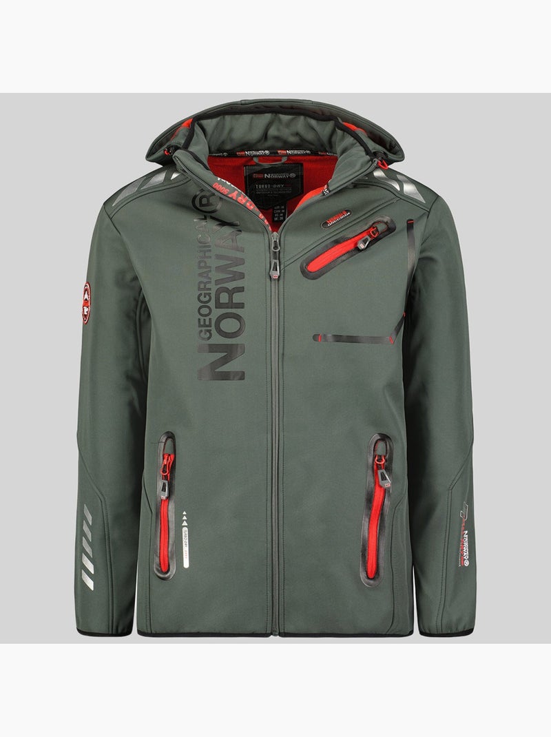 Chaqueta softshell con capucha royaute dark – geographical norway Gris rojo - Kiabi