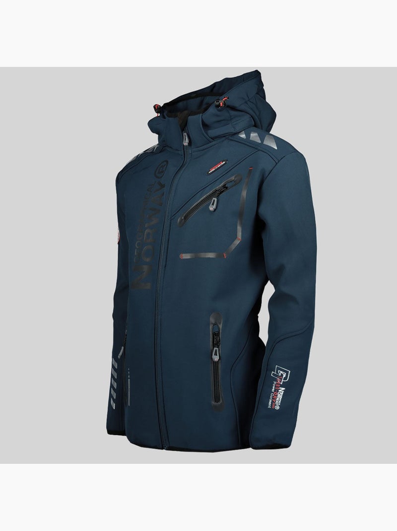 Chaqueta softshell con capucha royaute – geographical norway Azul Negro Azul - Kiabi