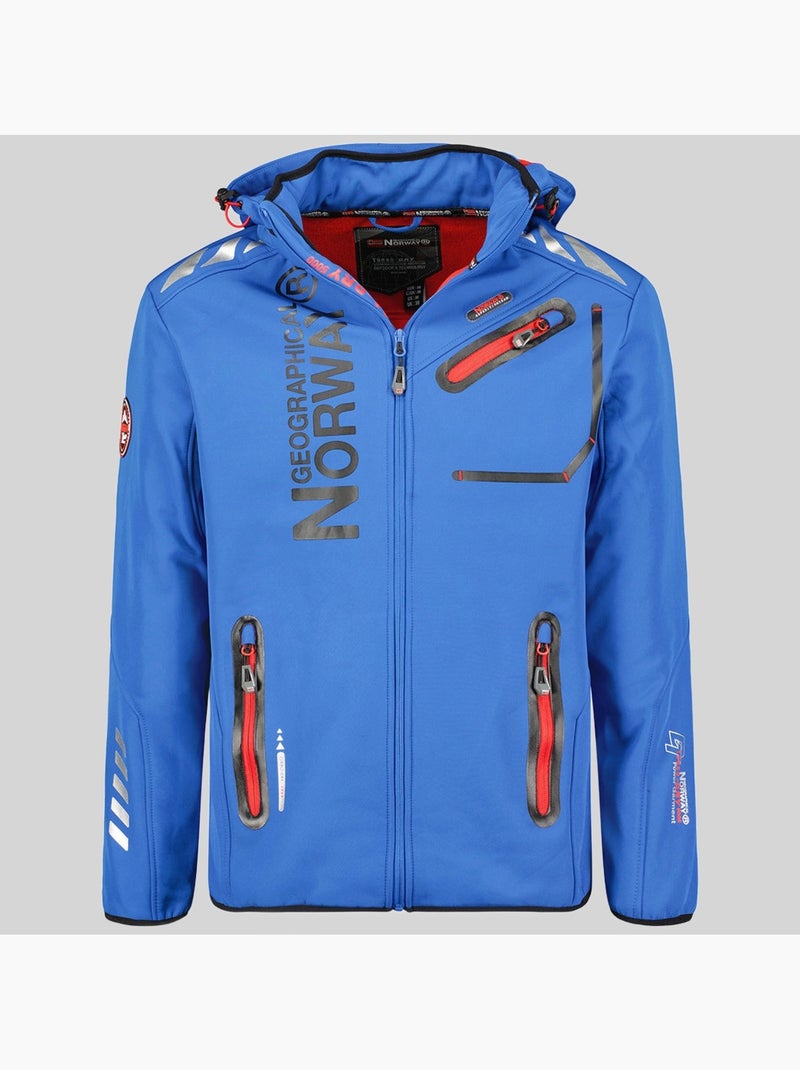 Chaqueta softshell con capucha royaute – geographical norway Azul Rojo - Kiabi