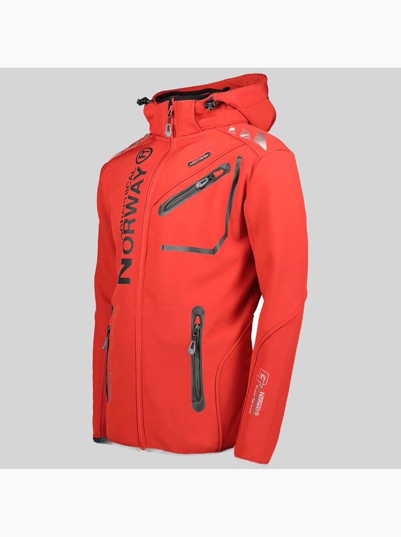 Chaqueta softshell con capucha royaute – geographical norway Negro Rojo - Kiabi