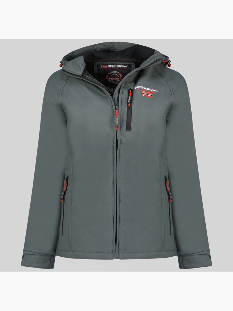 Chaqueta softshell con capucha tacer – geographical norway Gris oscuro - Kiabi