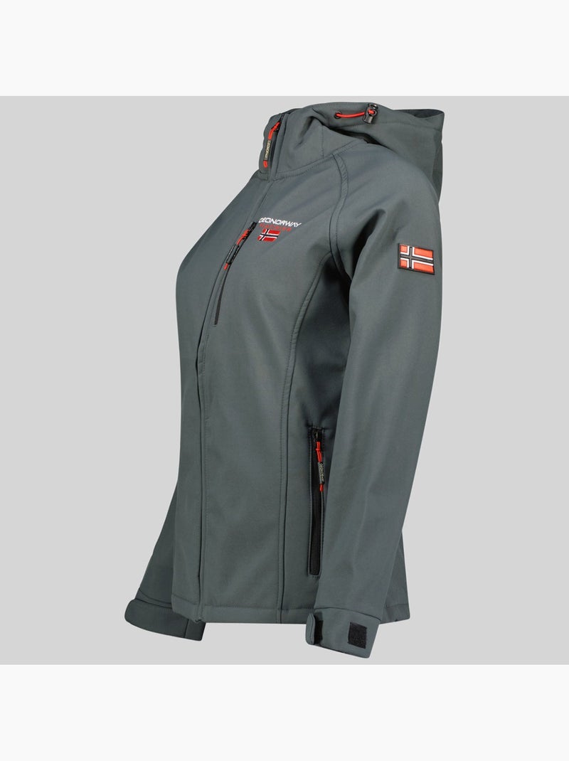 Chaqueta softshell con capucha tacer – geographical norway Gris oscuro - Kiabi