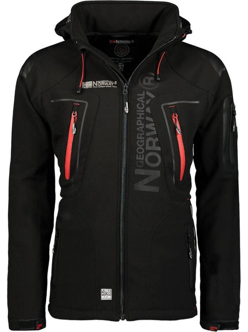 Chaqueta softshell con capucha techno dark – geographical norway Negro Rojo - Kiabi