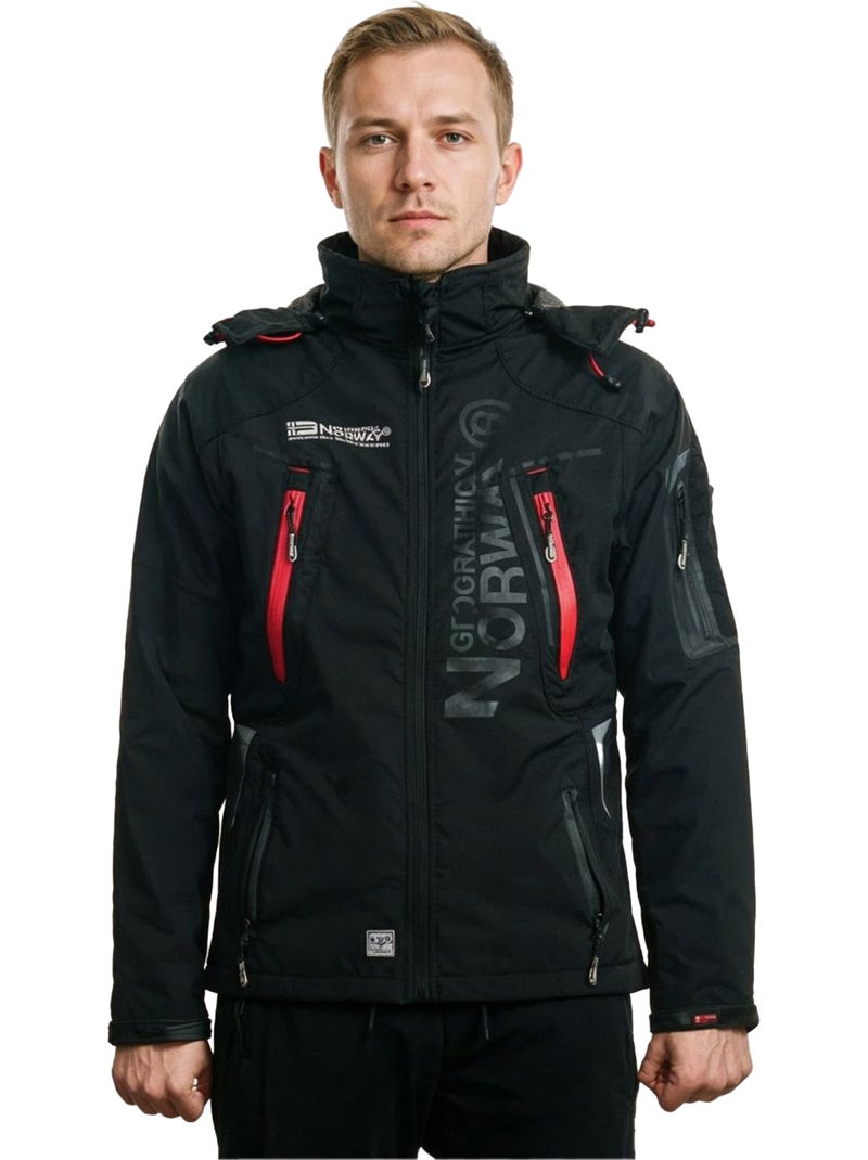 Chaqueta softshell con capucha techno dark – geographical norway Negro Rojo - Kiabi