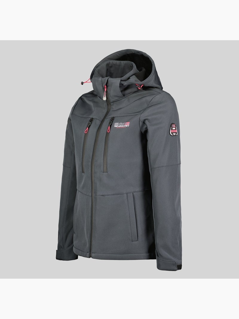 Chaqueta softshell con capucha timmex – geographical norway Gris oscuro - Kiabi
