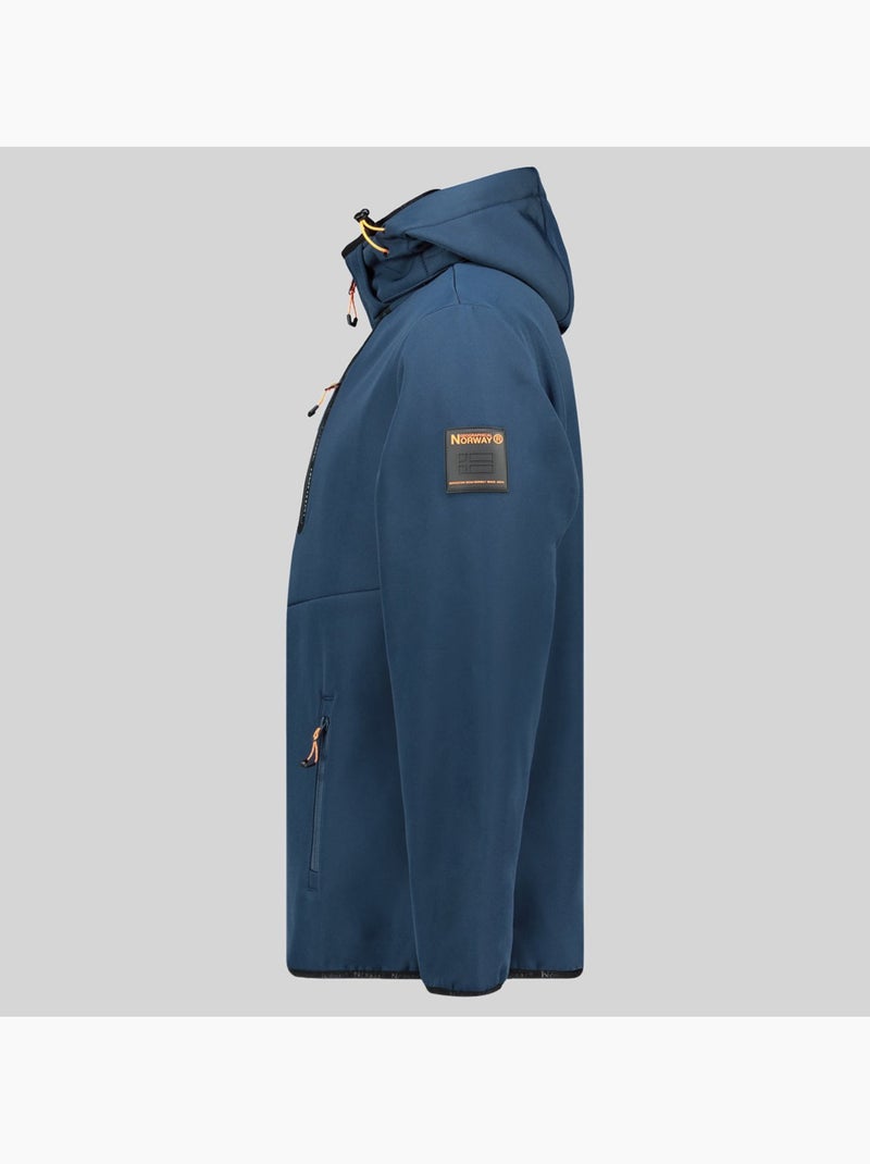 Chaqueta softshell con capucha toxique – geographical norway Azul marino/Naranja fluorescente - Kiabi