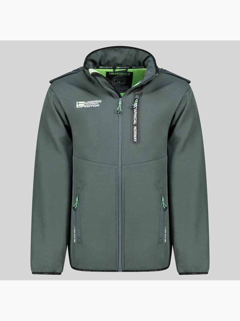 Chaqueta softshell con capucha toxique – geographical norway Gris verde - Kiabi