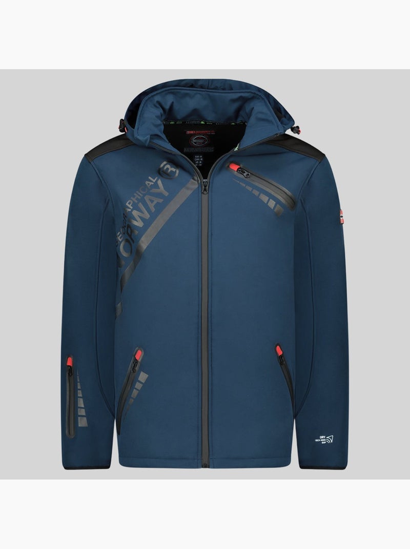 Chaqueta softshell con capucha twopac – geographical norway Azul marino - Kiabi