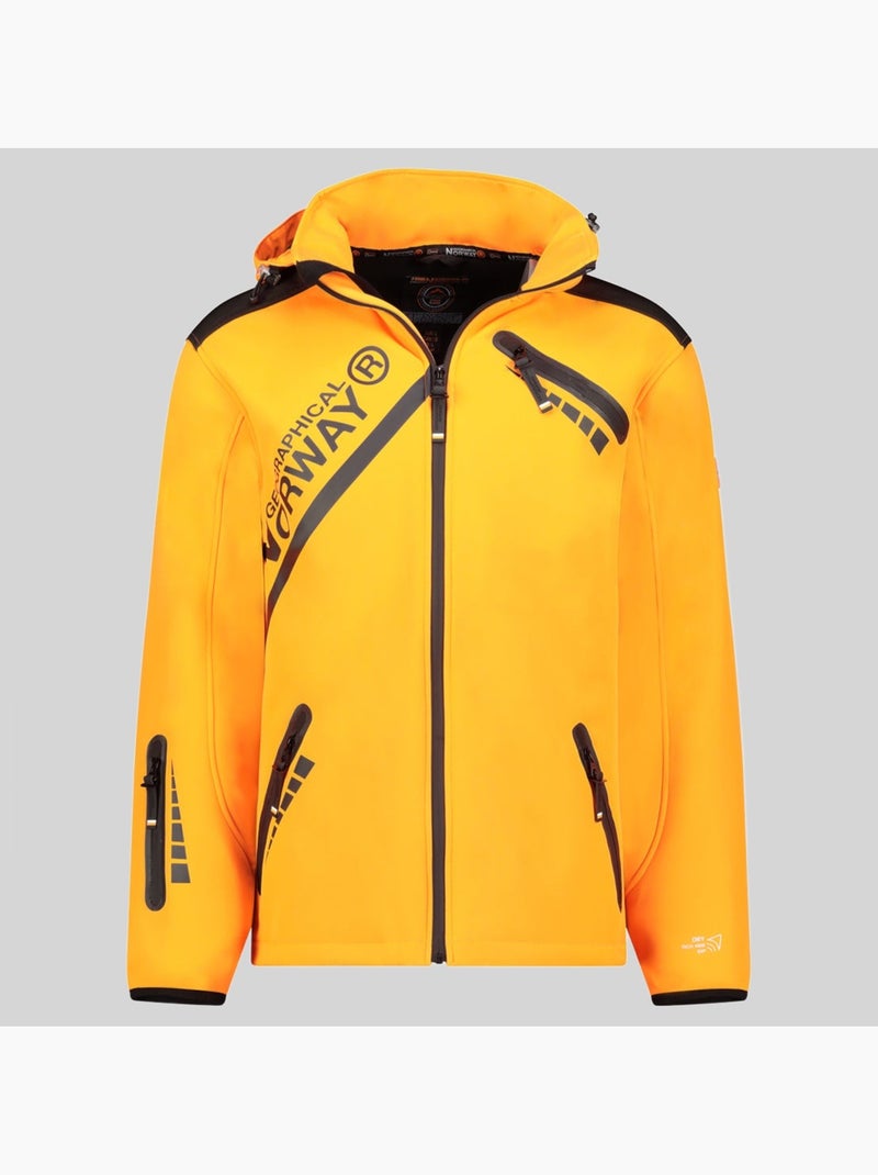 Chaqueta softshell con capucha twopac – geographical norway Naranja fluo - Kiabi