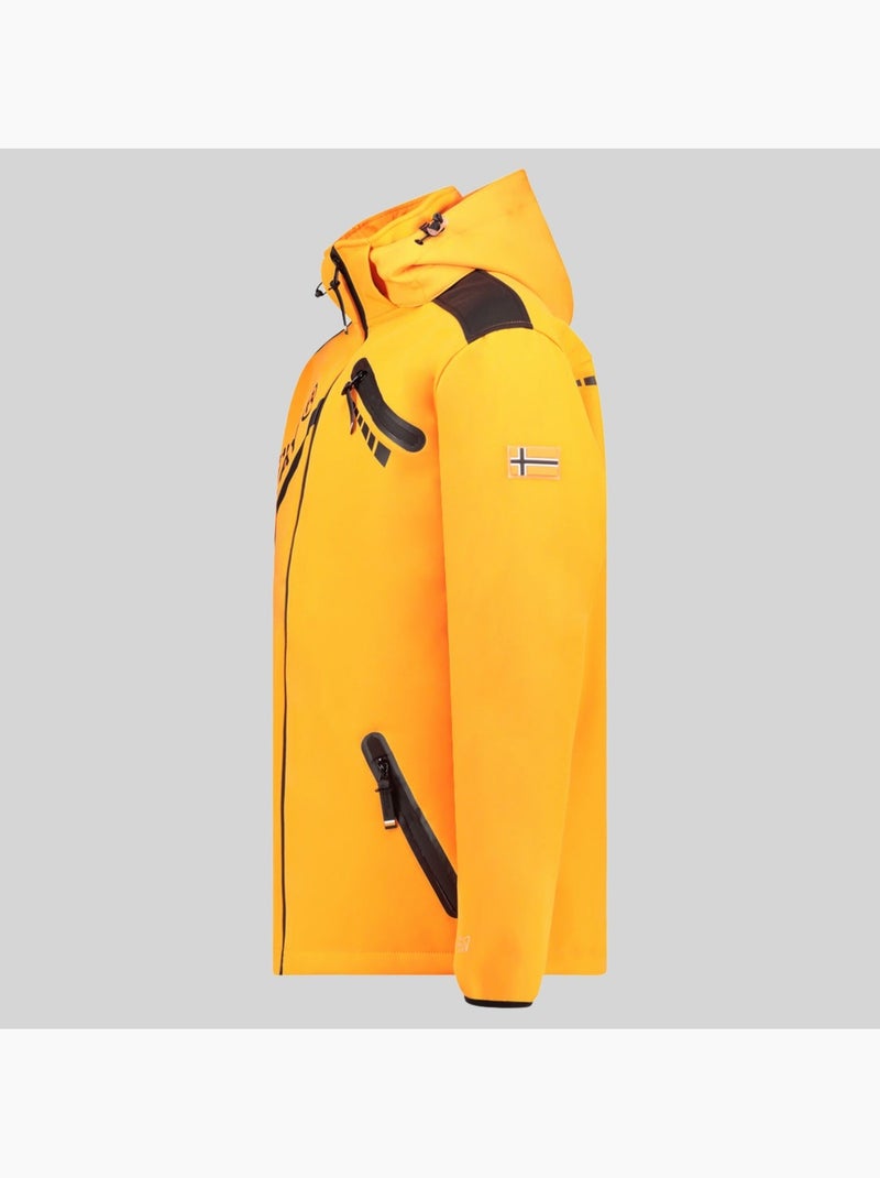 Chaqueta softshell con capucha twopac – geographical norway Naranja fluo - Kiabi