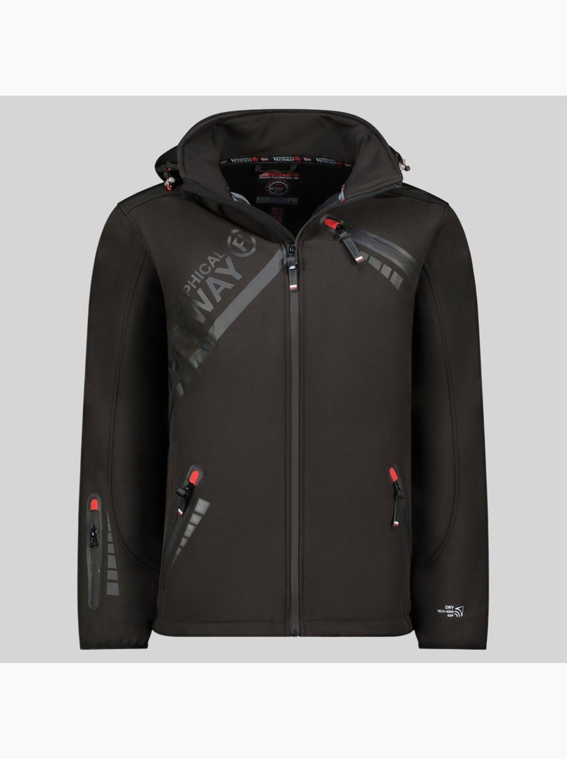Chaqueta softshell con capucha twopac – geographical norway Negro - Kiabi