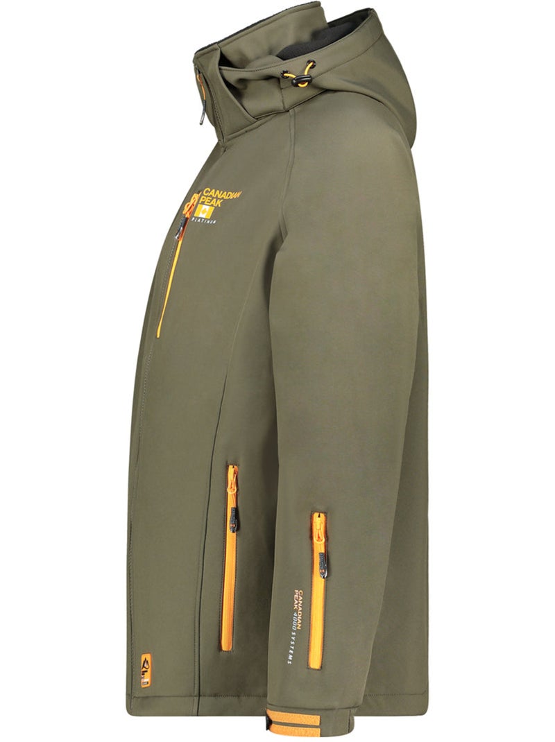 Chaqueta softshell cortavientos con capucha ritchoneak – canadian peak Caqui - Kiabi