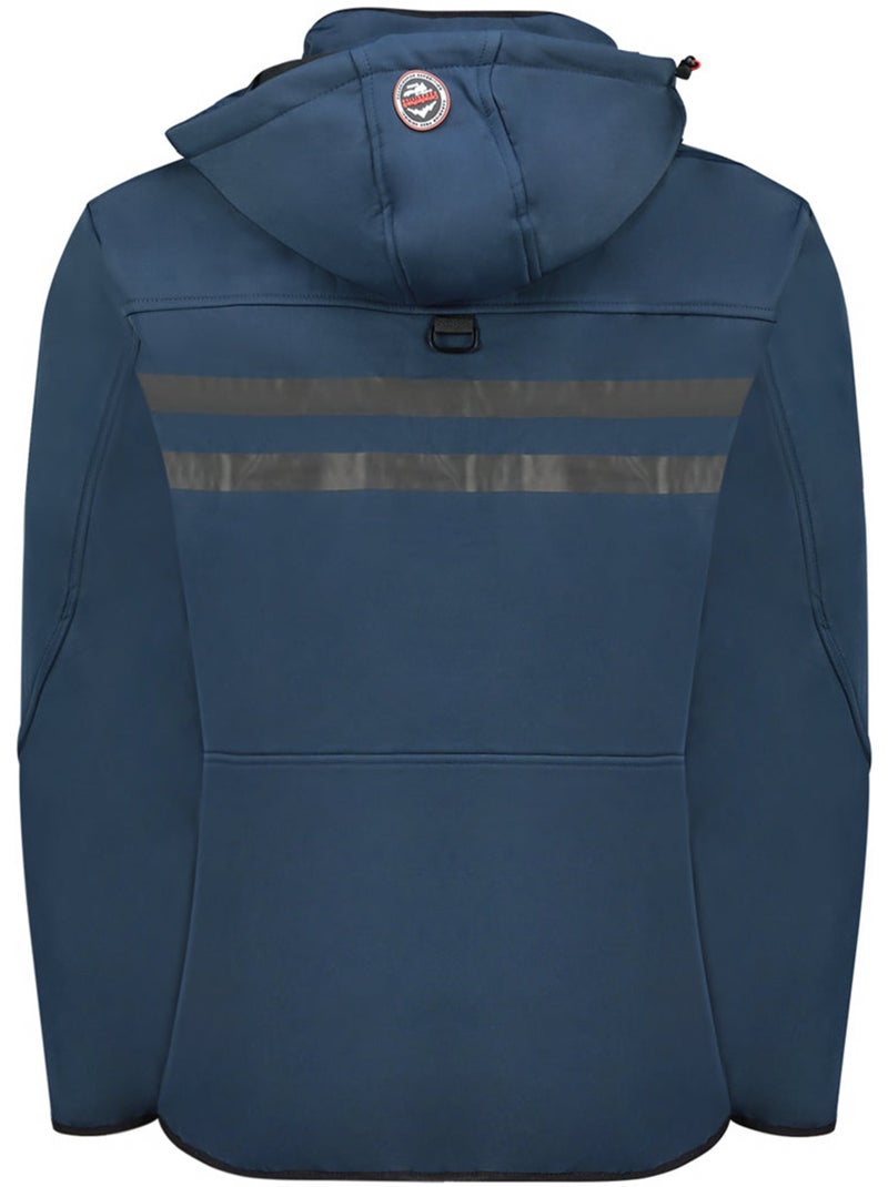 Chaqueta softshell cortavientos con capucha royauteak – canadian peak Azul Negro - Kiabi