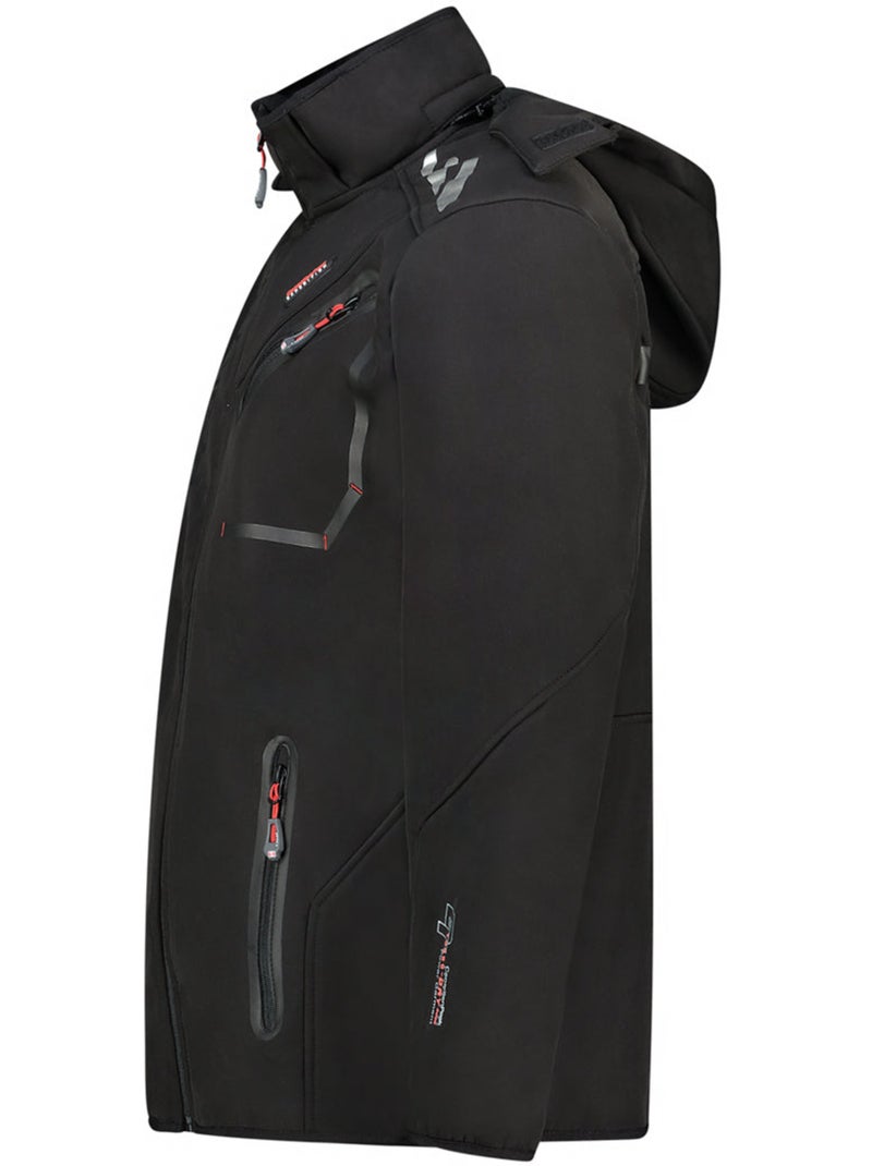 Chaqueta softshell cortavientos con capucha royauteak – canadian peak Negro - Kiabi