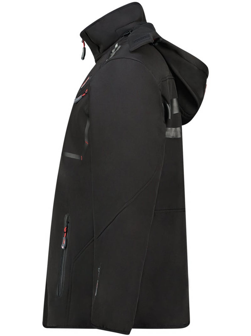 Chaqueta softshell cortavientos con capucha royauteak – canadian peak Negro - Kiabi