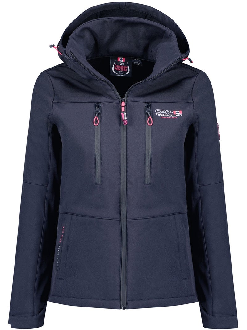 Chaqueta softshell cortavientos forrada de polar timmexeak – canadian peak Azul Negro - Kiabi