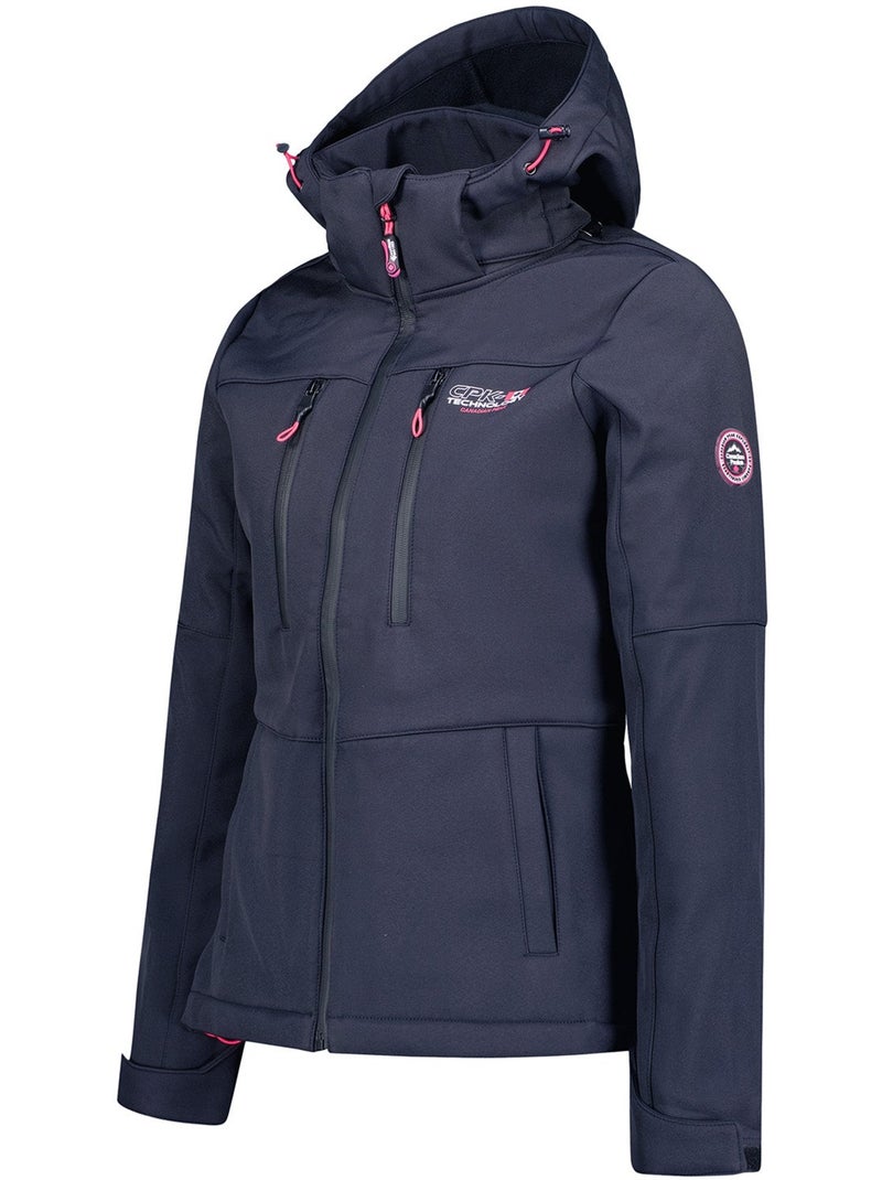 Chaqueta softshell cortavientos forrada de polar timmexeak – canadian peak Azul Negro - Kiabi