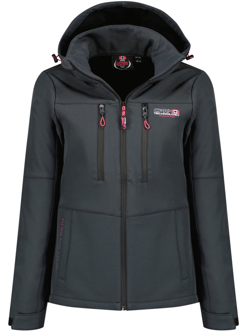 Chaqueta softshell cortavientos forrada de polar timmexeak – canadian peak Gris negro - Kiabi