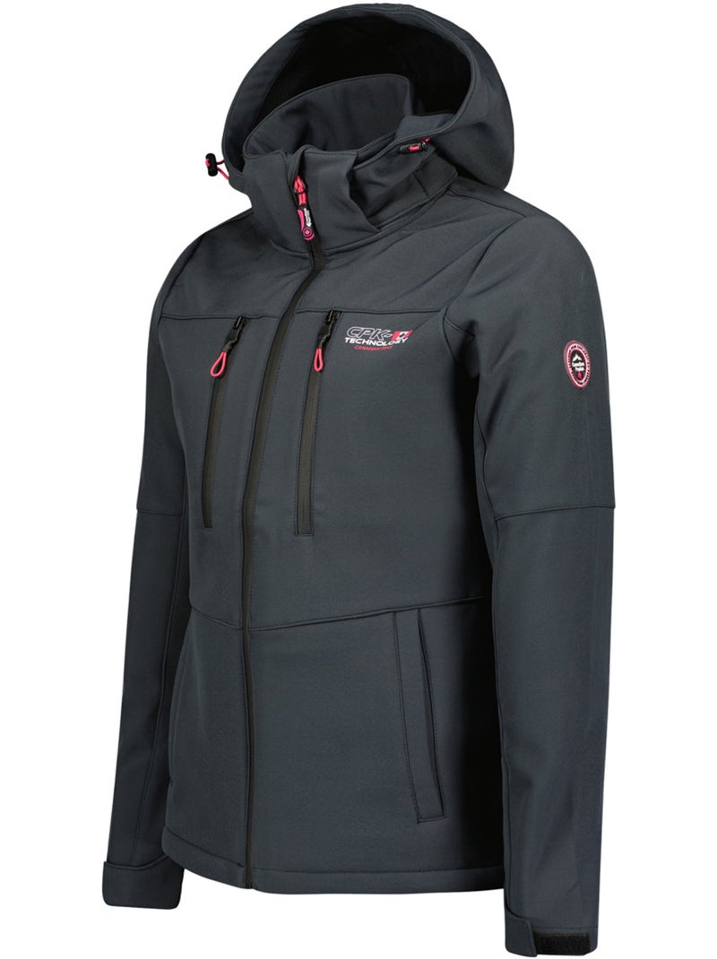 Chaqueta softshell cortavientos forrada de polar timmexeak – canadian peak Gris negro - Kiabi