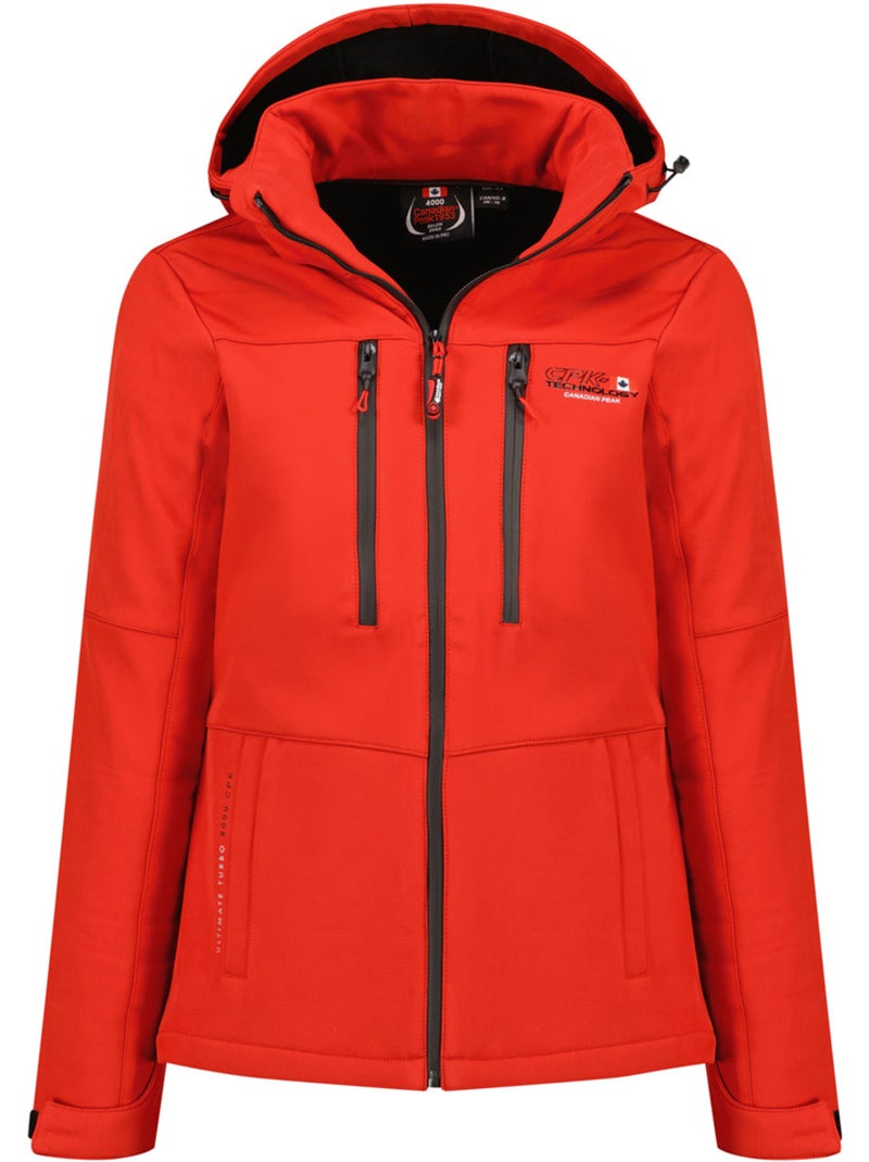 Chaqueta softshell cortavientos forrada de polar timmexeak – canadian peak Negro Rojo - Kiabi
