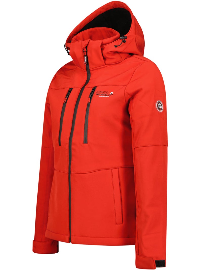 Chaqueta softshell cortavientos forrada de polar timmexeak – canadian peak Negro Rojo - Kiabi