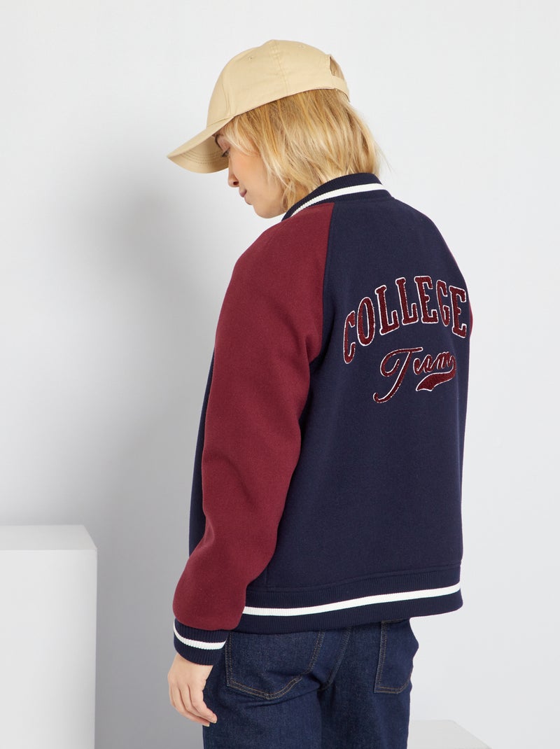 Chaqueta teddy colorblock AZUL - Kiabi