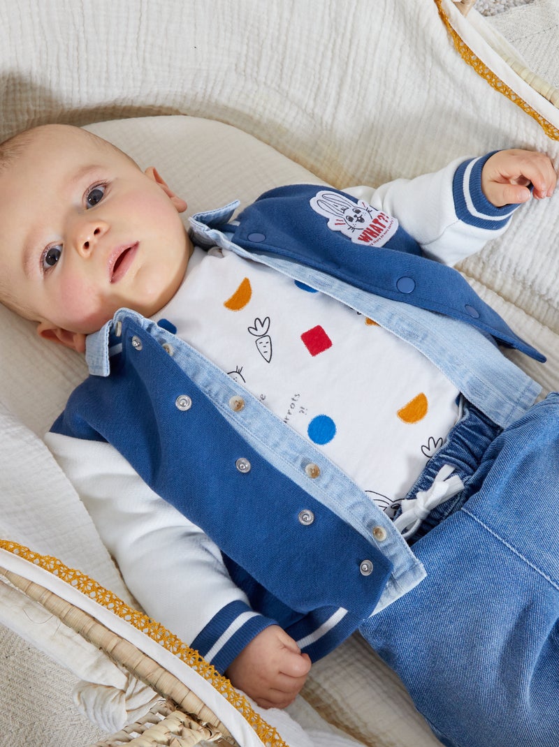 Chaqueta teddy de felpa AZUL - Kiabi