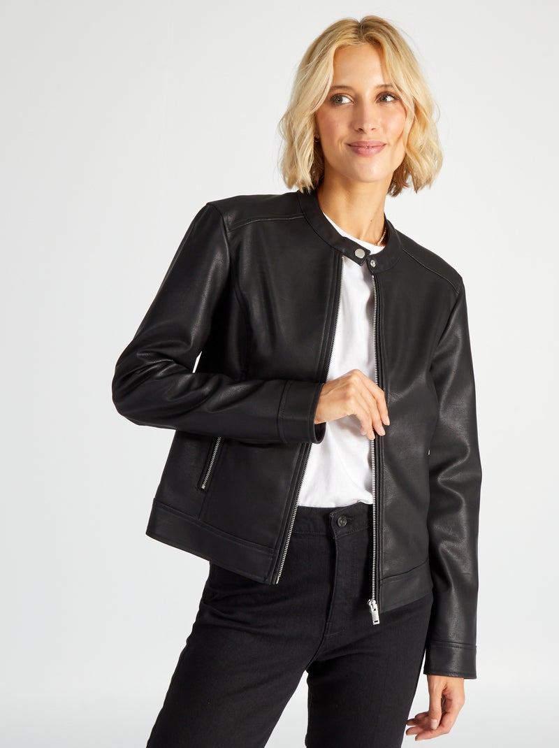 Chaqueta tipo biker Negro - Kiabi