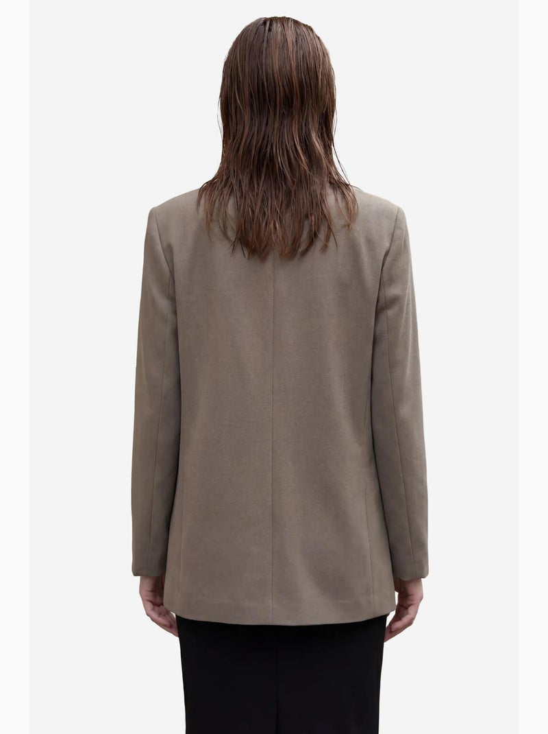 Chaqueta tipo blazer abotonada para mujer de my fashion Caqui - Kiabi