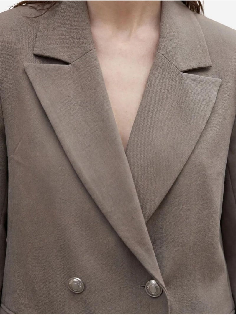Chaqueta tipo blazer abotonada para mujer de my fashion Caqui - Kiabi