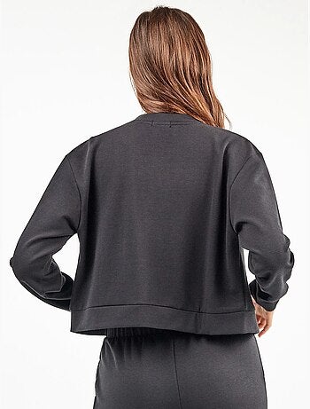 Chaqueta tipo bomber con bolsillos, en tejido de felpa