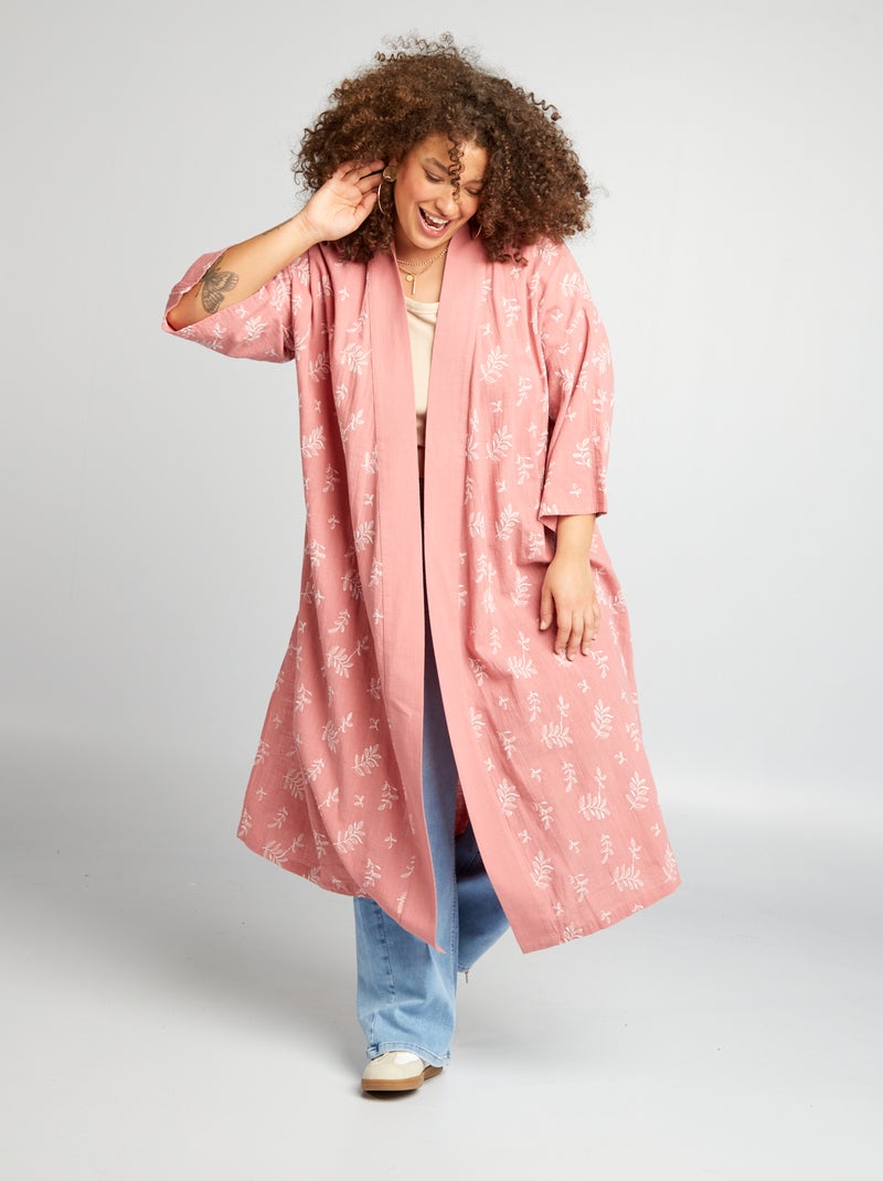 Chaqueta tipo kimono con bordado ROSA - Kiabi