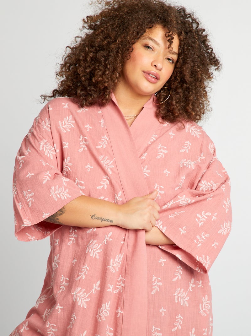 Chaqueta tipo kimono con bordado ROSA - Kiabi