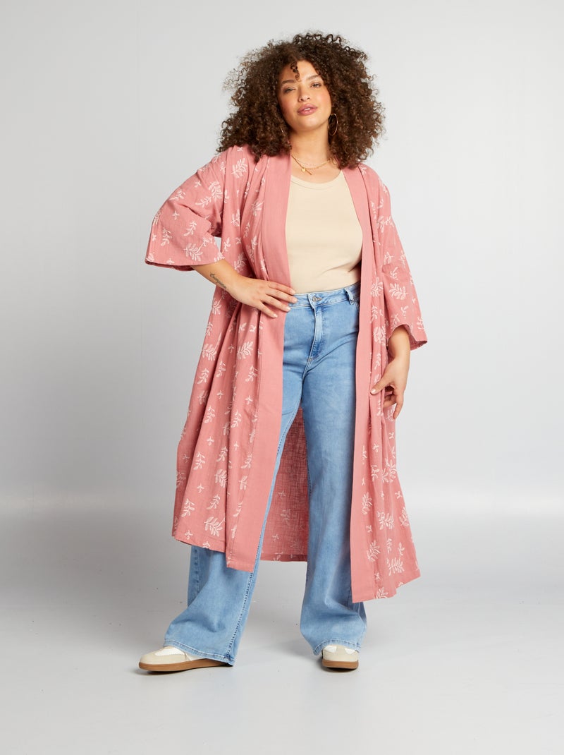 Chaqueta tipo kimono con bordado ROSA - Kiabi