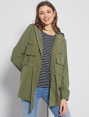 chaqueta caqui mujer