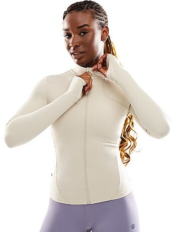 Chaqueta ultraligera cremallera entrenamiento mujer fitness mujer division