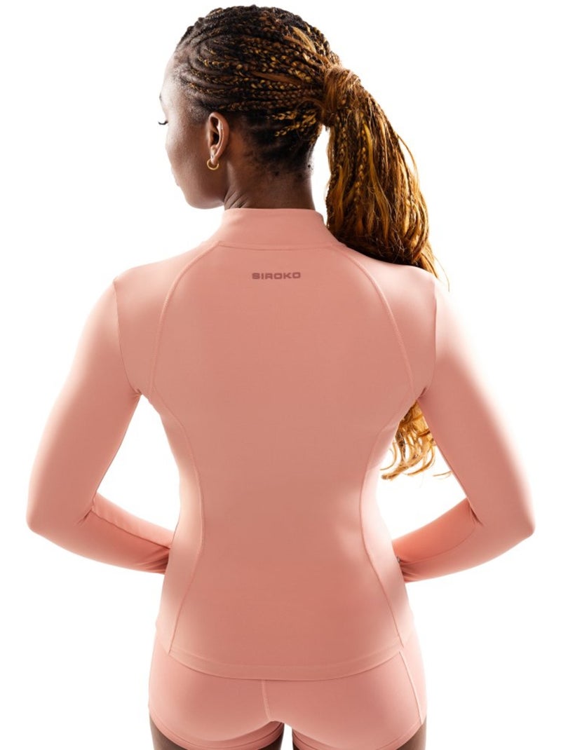 Chaqueta ultraligera cremallera entrenamiento mujer fitness mujer pelican Coral - Kiabi