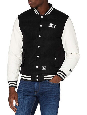 Chaqueta universitaria varisty detalle en contraste para hombre - starter black label