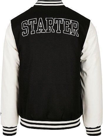 Chaqueta universitaria varisty detalle en contraste para hombre - starter black label