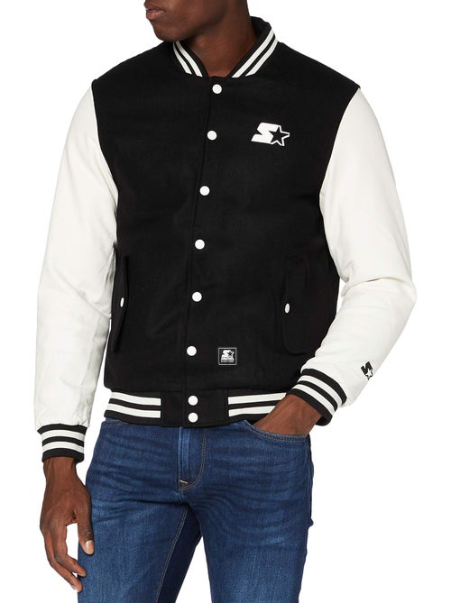 Chaqueta universitaria varisty detalle en contraste para hombre - starter black label - Kiabi