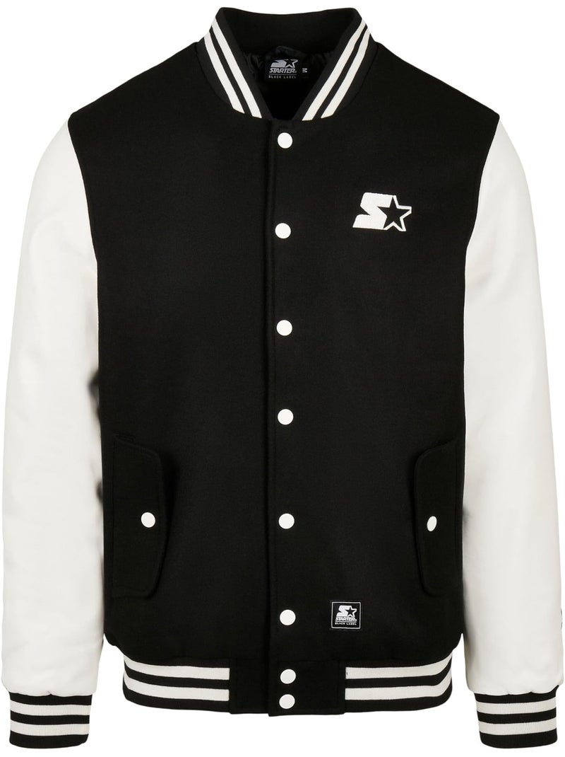 Chaqueta universitaria varisty detalle en contraste para hombre - starter black label Negro Blanco - Kiabi