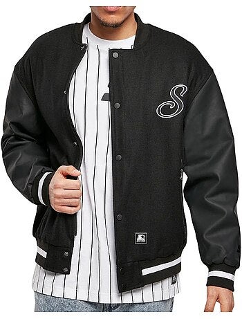 Chaqueta universitaria varisty escritura para hombre - starter black label