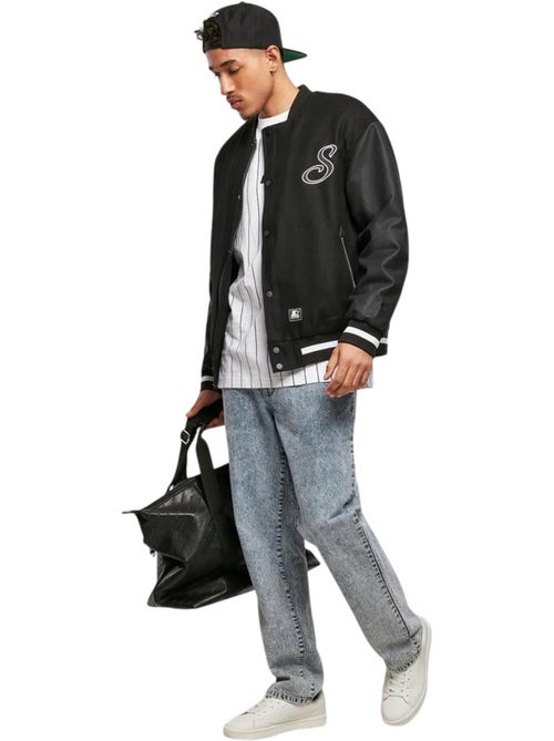 Chaqueta universitaria varisty escritura para hombre - starter black label - Kiabi